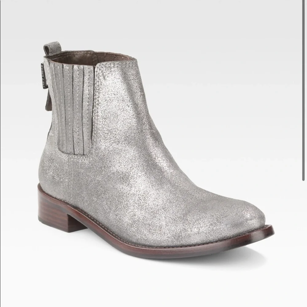 Tory Burch Wade Metallic Ankle Boots  Size 8